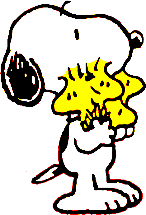 Snoopy Is Embracing His Friends Birds By Bradsnoopy97 - Snoopy And Friends Png (501x748)
