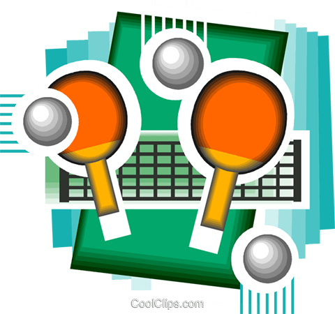 Table Tennis, Rackets Royalty Free Vector Clip Art - Graphic Design (480x450)