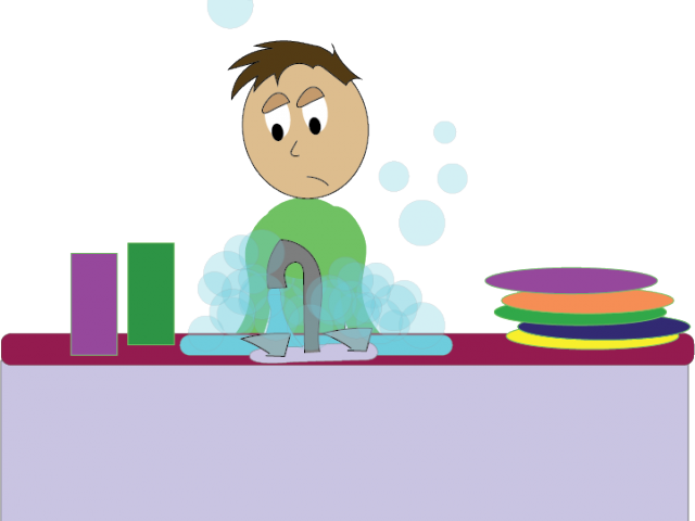 Man Clipart Washing - Cartoon (640x480)