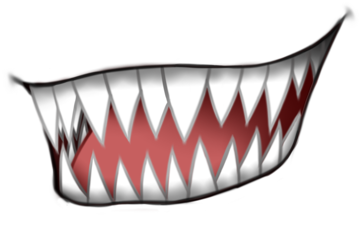 Anime Fangs Transparent Png Image - Mouth Anime Smile Png (1600x946)