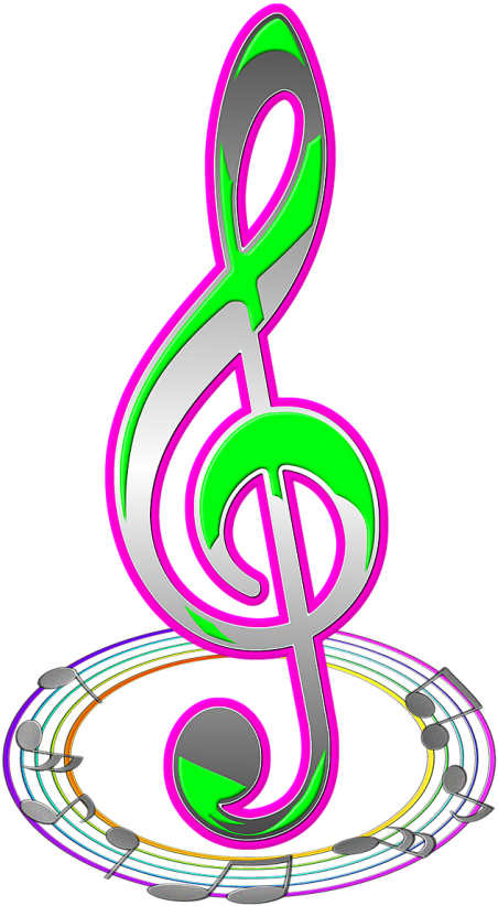 Note,scores,treble Clef,melody,music,clip Art,colored - Ключ Ноты Пнг (452x822)