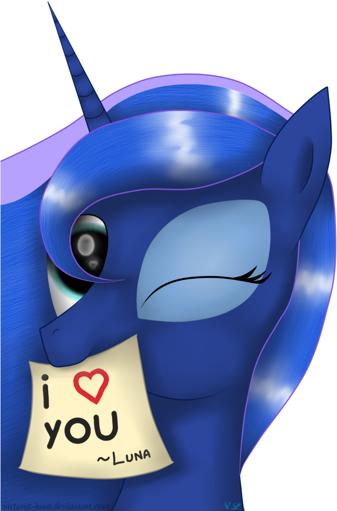 Victoria-luna, Heart, Looking At You, Note, One Eye - Cartoon (713x1024)