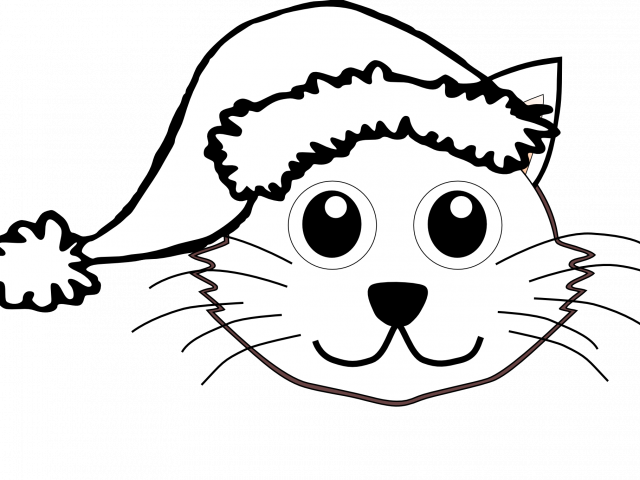 Coloring Santa Hats With Free Cartoon Hat Download - Santa Black And White Clip Art Christmas (640x480)
