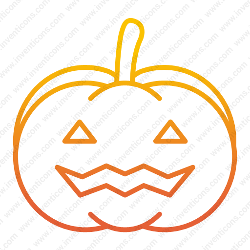 Halloween Pumpkin Face - Line Art (512x512)