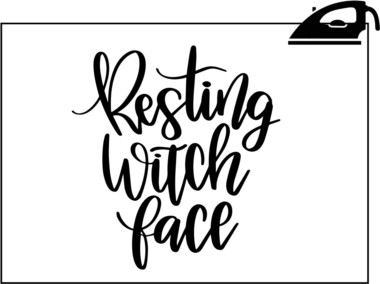 Halloween Iron On T Shirt Transfer Pumpkin Face Witch - Svg Resting Witch Face (1600x1265)