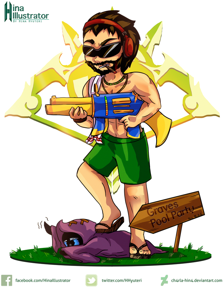 Chibi Graves Pool Party By Ch4rla-hin4 - Cartoon (792x1009)