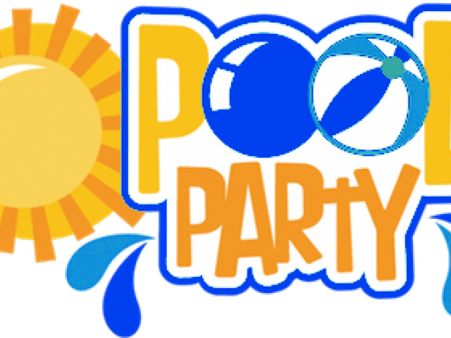 Beach Ball Clipart Lake Party - Pool Party Logo Png (640x480)