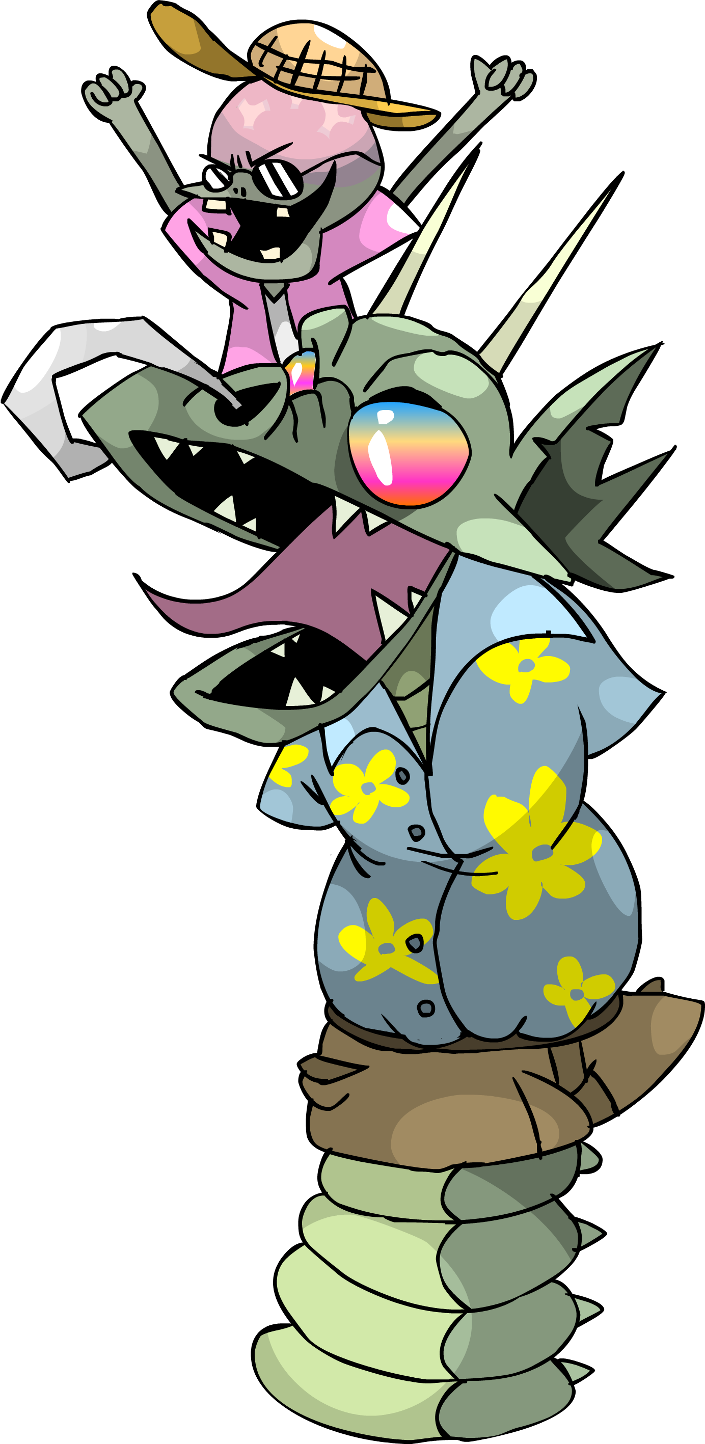 Zomboss' Fresh Tropical Dragon Of The Beach By Devianjp824 - Cartoon (1384x2835)