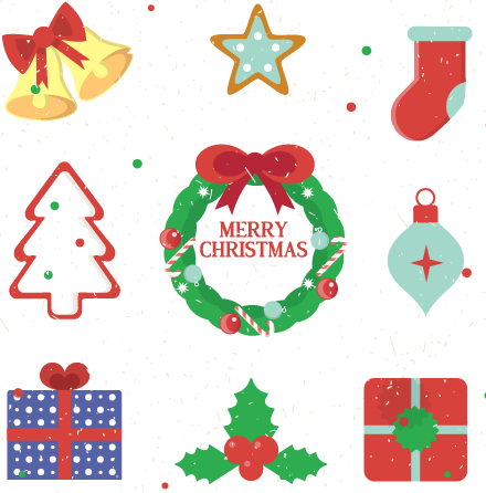 Cartoon Christmas Wreath 2019 Vector - Christmas Tree (440x446)
