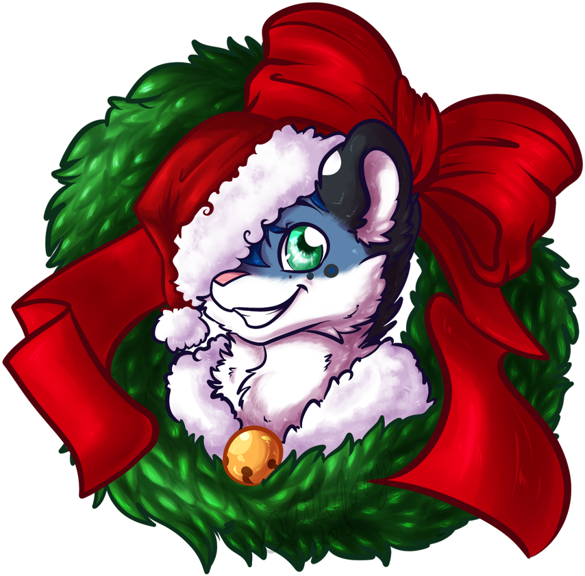 Christmas Wreath Bluebie Bust By Bluekazenate - Cartoon (894x894)