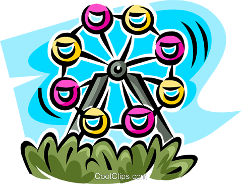 Ferris Wheel Royalty Free Vector Clip Art Illustration - Ferris Wheel Royalty Free Vector Clip Art Illustration (480x364)