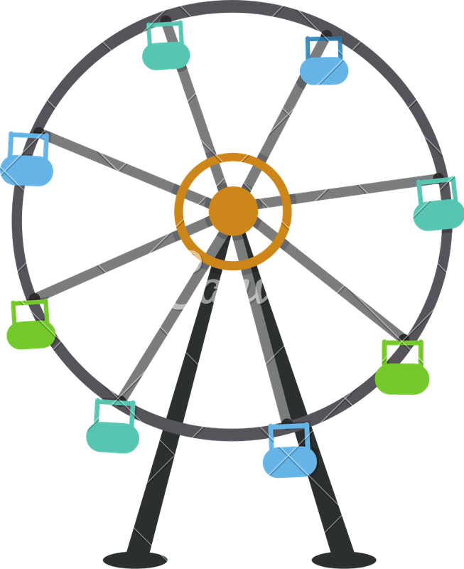 Flat Illustration Of Ferris Wheel - Circle (653x800)
