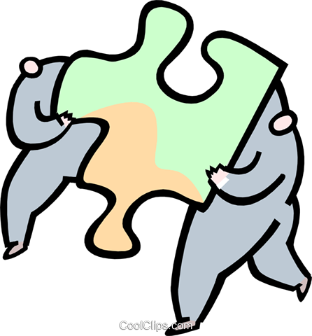 Business People Carrying Puzzle Piece Royalty Free - Business People Carrying Puzzle Piece Royalty Free (446x480)