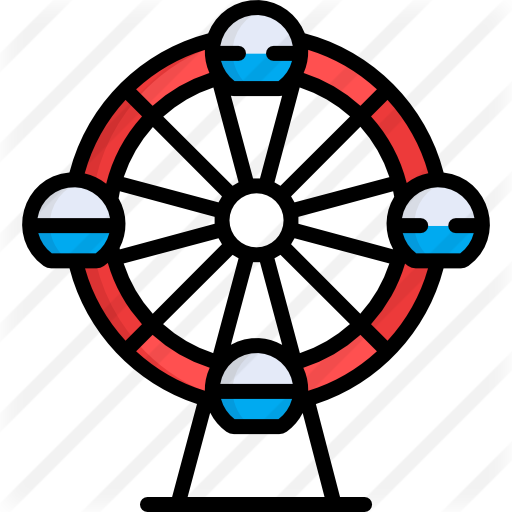 Ferris Wheel Free Icon - Stain Glass Gobo (512x512)