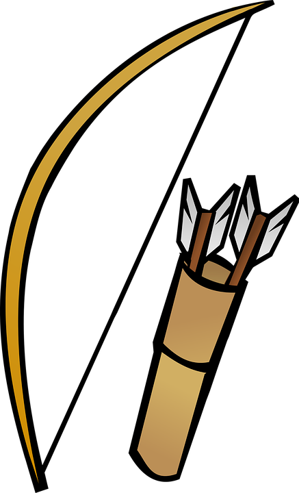 Weapon Clipart Bow Arrow - Bow And Quiver (437x720)