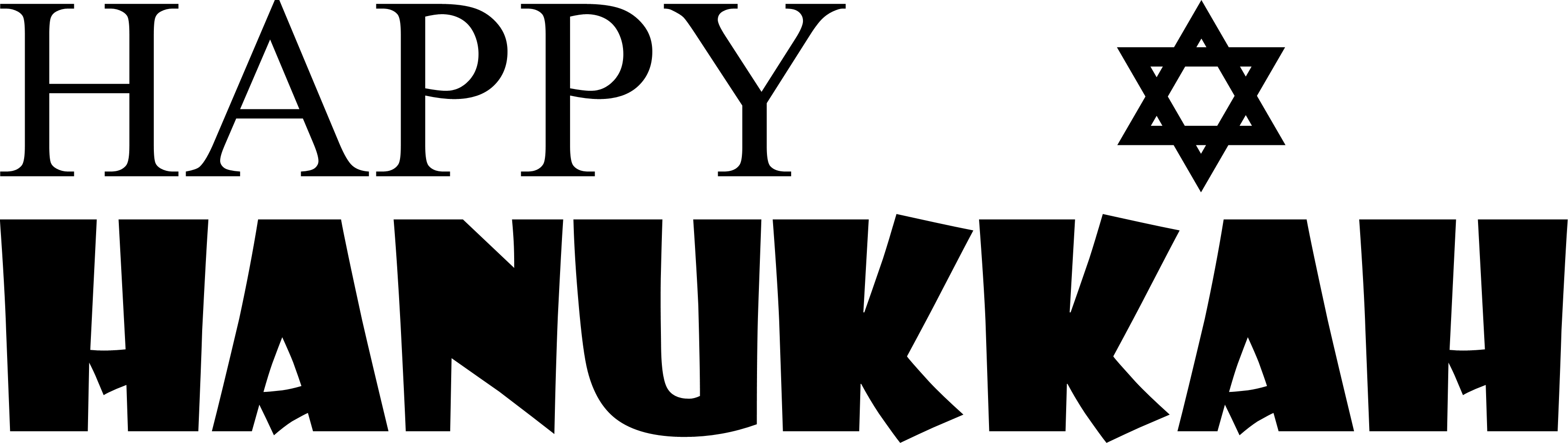 Happy Hannukah Sign - Happy Hanukkah Png Transparent (3312x936)