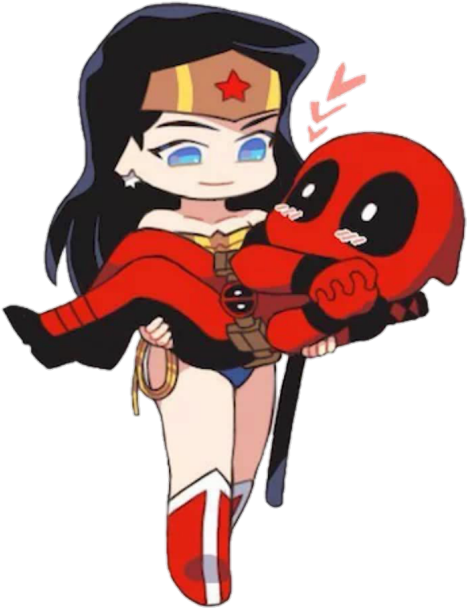 Love Sticker - Wonder Woman And Deadpool (1024x1377)