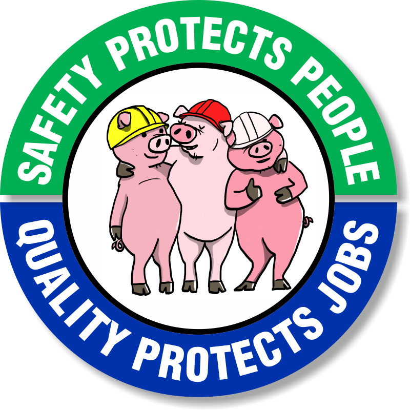 Safety Protects People Hard Hat Label - Holy Goat (800x800)