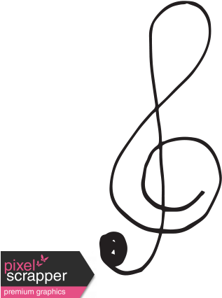 Art Class Music Doodle Treble Clef 2 Template - Ice Word Cursive (456x456)