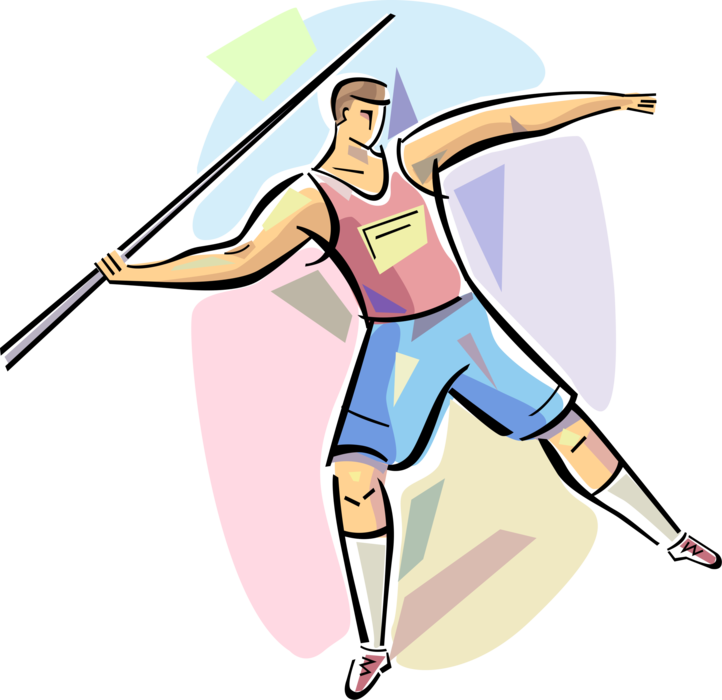 Athlete Vector Physical Education - Javelin Throw Cartoon (722x700)