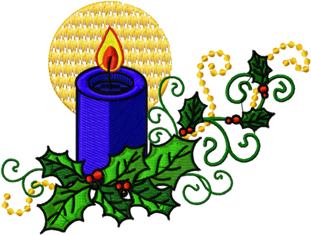 Christmas Candles 10 Machine Embroidery Designs Cd - Illustration (640x484)