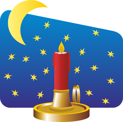 Time,candle Holders,night, - Vectorielle Du Bougeoir À 7 Branches (500x496)