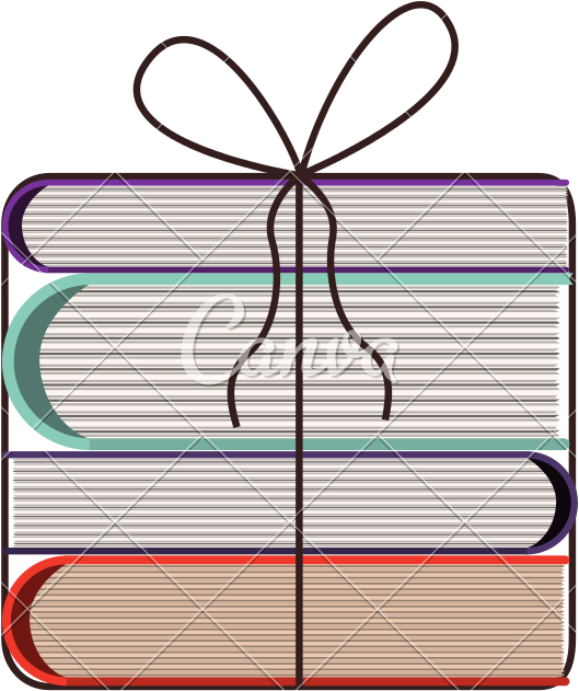 Stack Of Books Tied By String - Illustration (800x800)