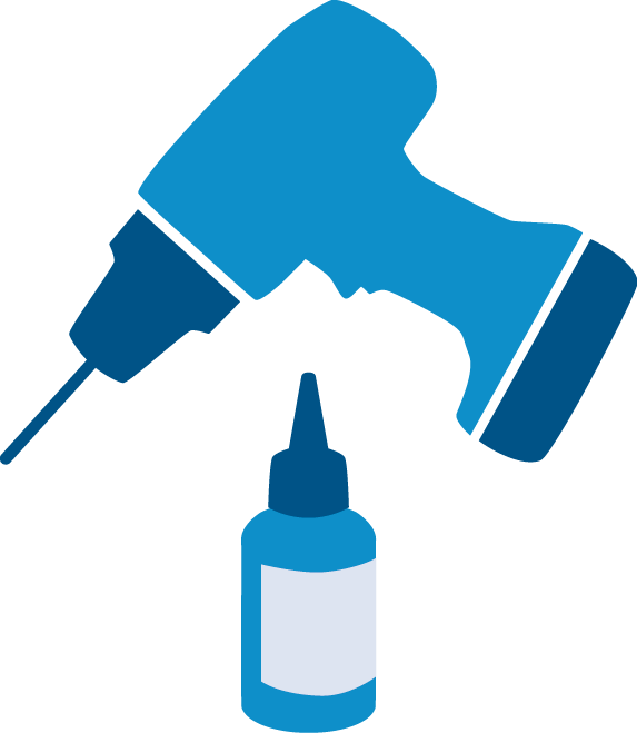 Illustration Of Drill And Herbicide Bottle - Illustration Of Drill And Herbicide Bottle (573x659)
