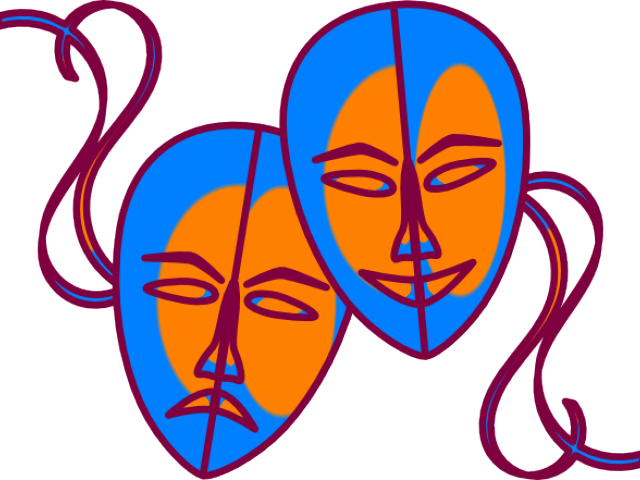 Theatre Clipart Transparent - Clip Art Of Theater Mask (640x480)