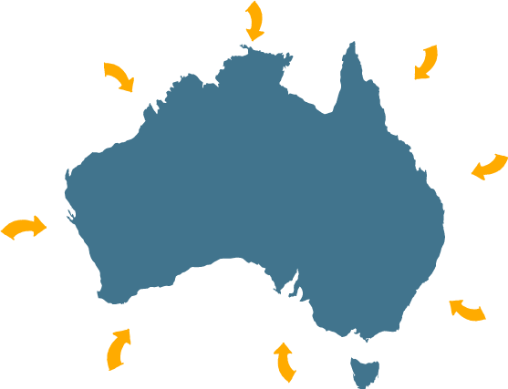 Establishing An Australian Subsidiary To Supply The - Australia Map (557x427)