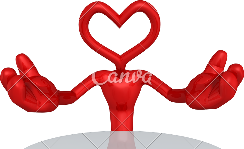 Humanoid Digital Model With Heart Shaped Head - Love (800x488)