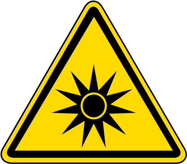 Optical Radiation Warning Label - Optical Radiation Sign (600x526)