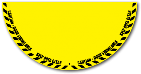 Safety Floor Graphic, Semi-circle Door Swing Hazard - Circle (500x293)