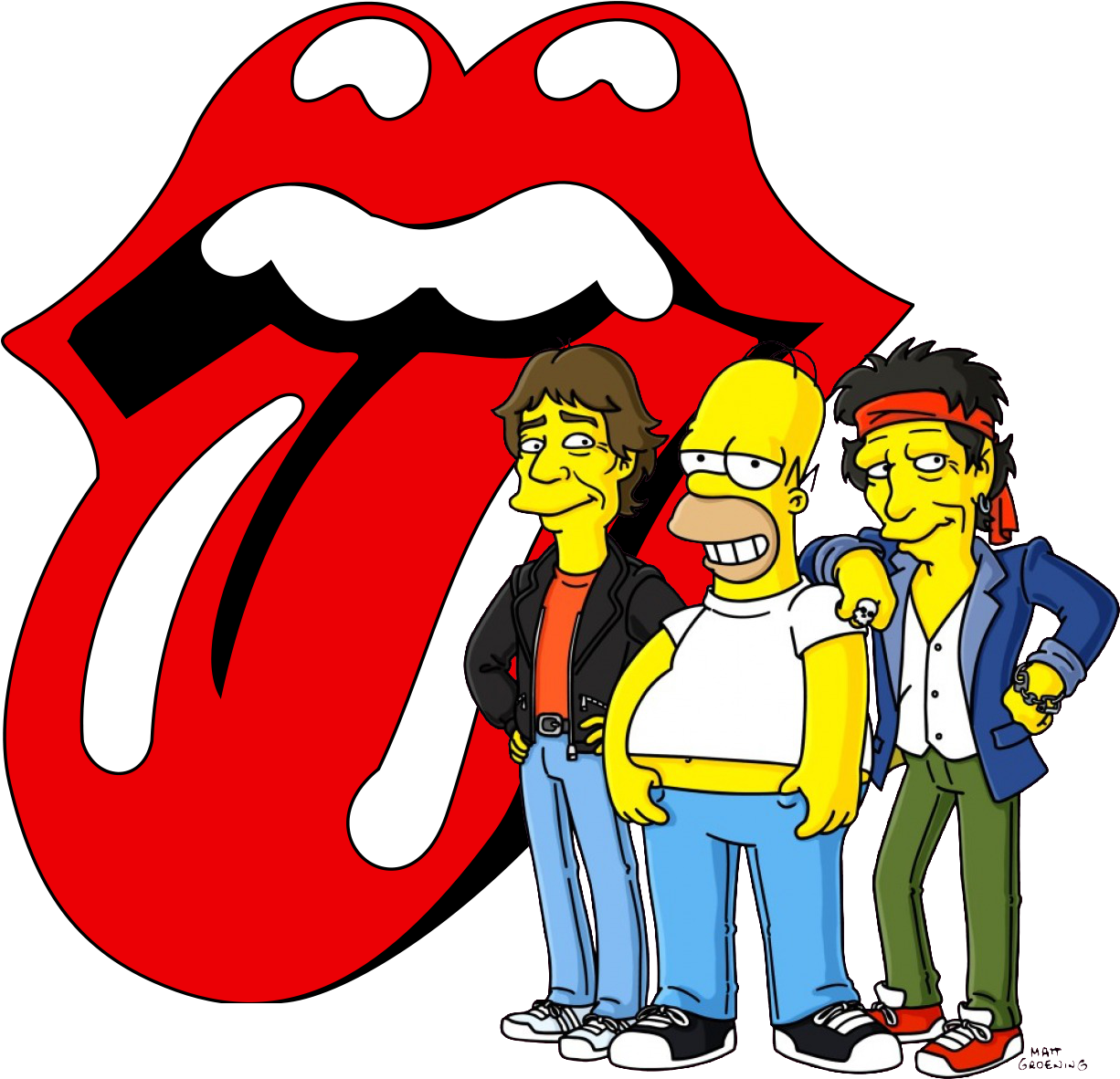 Homer Simpson Mick Jagger Rolling Stones The Simpsons - Rolling Stones The Simpsons (1600x1200)