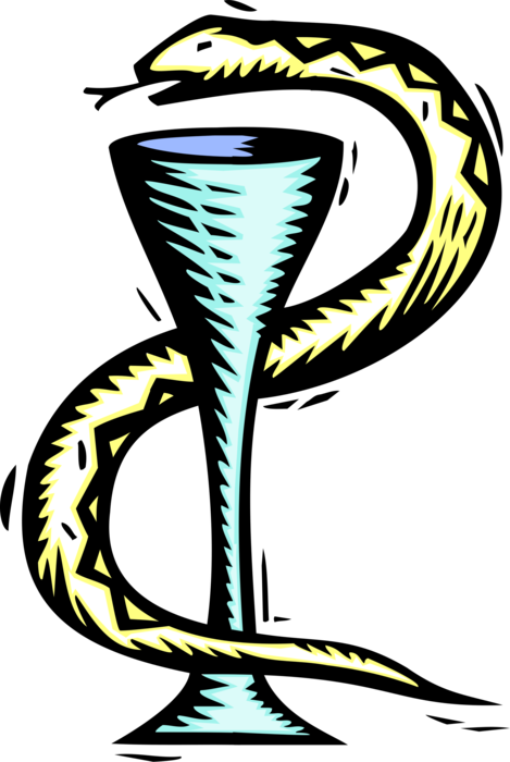 Vector Illustration Of Serpent Reptile Snake And Chalice - Vector Illustration Of Serpent Reptile Snake And Chalice (469x700)