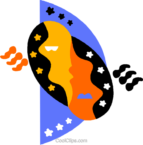 Astrology, Gemini Royalty Free Vector Clip Art Illustration - Astrology, Gemini Royalty Free Vector Clip Art Illustration (472x480)
