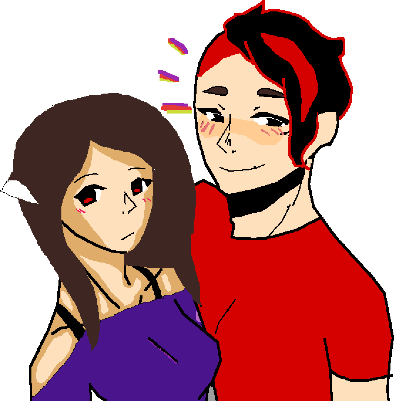 Lauren And Noah - Cartoon (1400x1400)