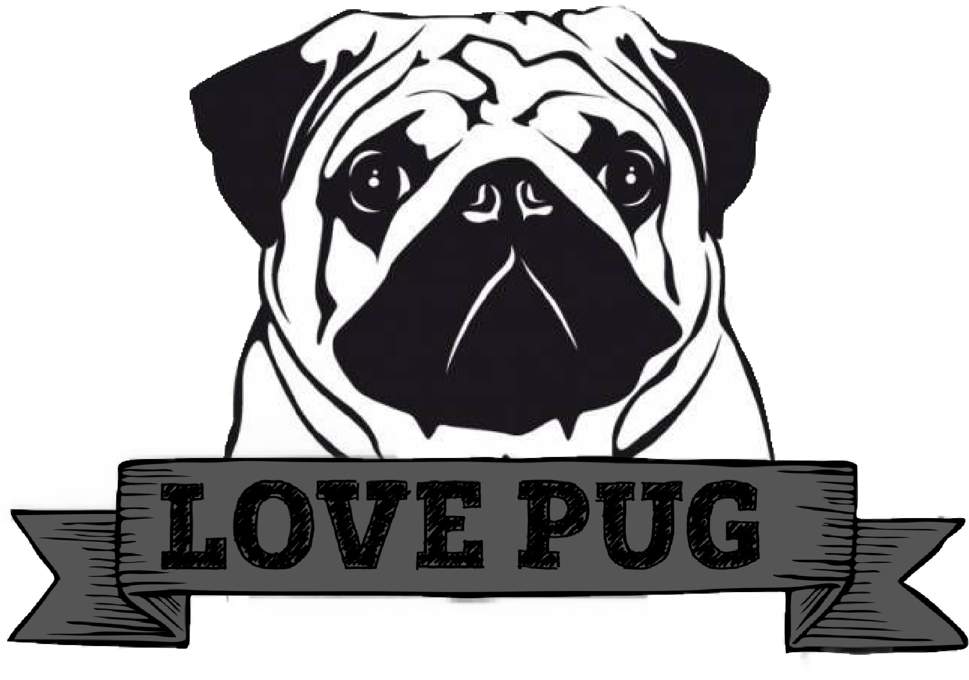 Pin By Joobjang On Pug Art - Silhueta Pug (2048x2048)
