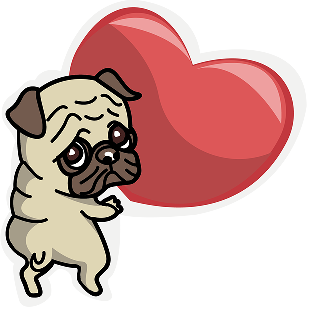 Pug Sticker Messages Sticker-7 - Pug (618x618)