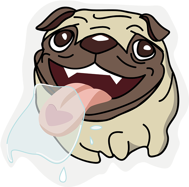 Pug Sticker Messages Sticker-10 - Pug (618x618)