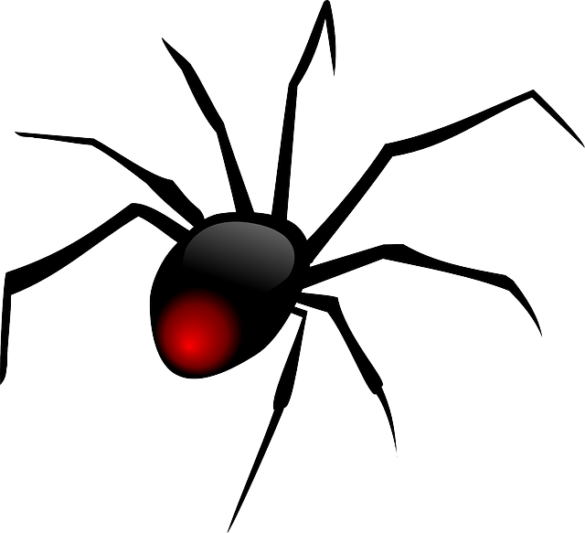 Black Widow Spider Clip Art - Cartoon Red Back Spider (640x583)