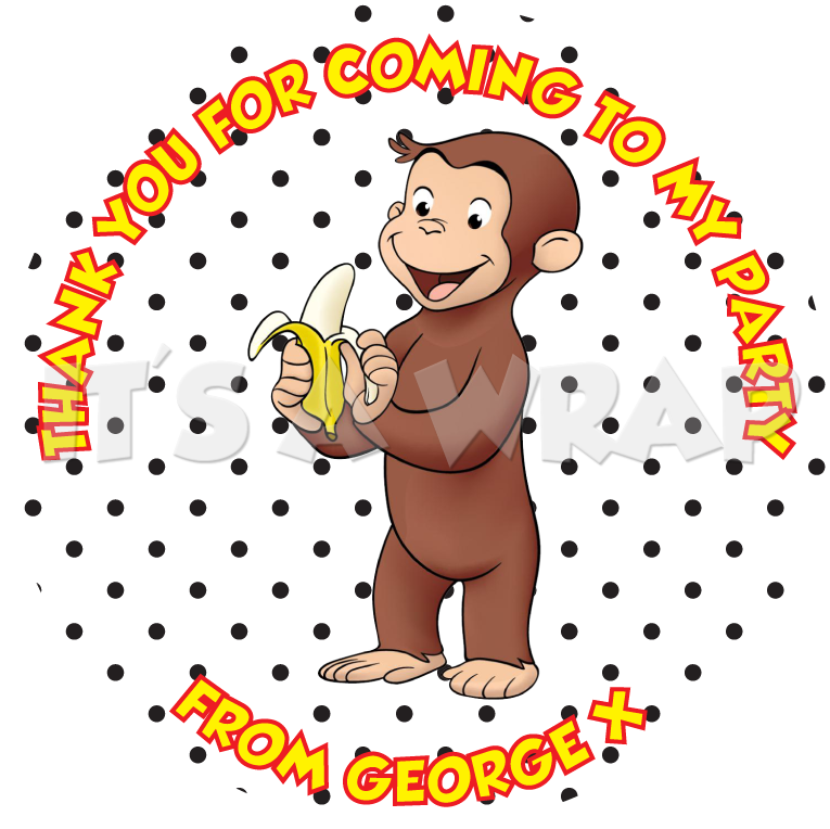 Curious George Sweet Cone Stickers - Jorge El Curioso Banana (870x870)