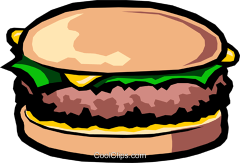 Cheese Hamburger Royalty Free Vector Clip Art Illustration - Cheeseburger (480x326)