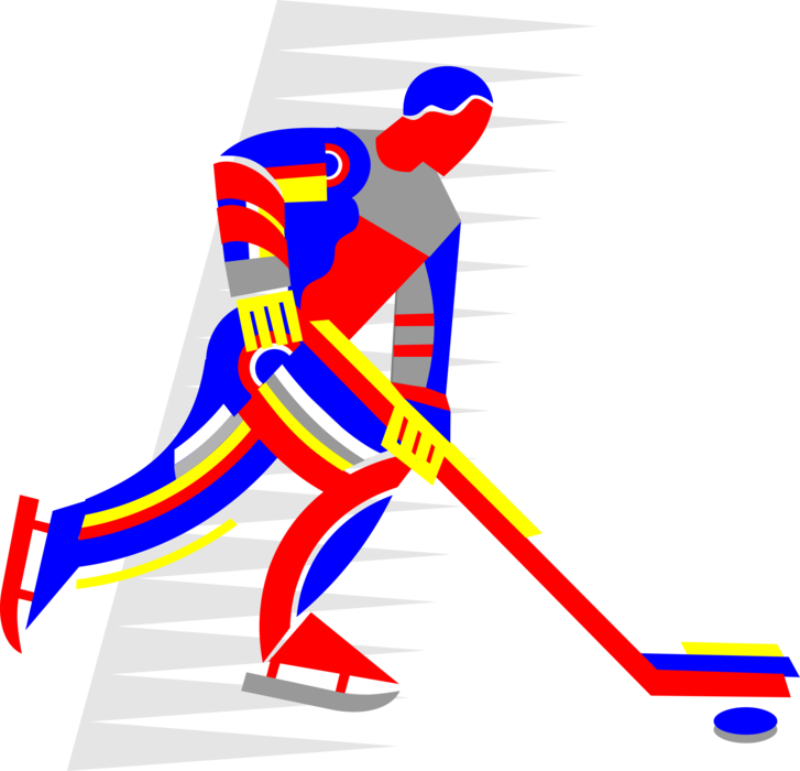 Vector Illustration Of Sport Of Ice Hockey Player With - Graphic Design (727x700)