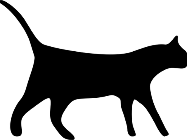 Black Cat Clipart Behind - Black Cat Clipart (640x480)