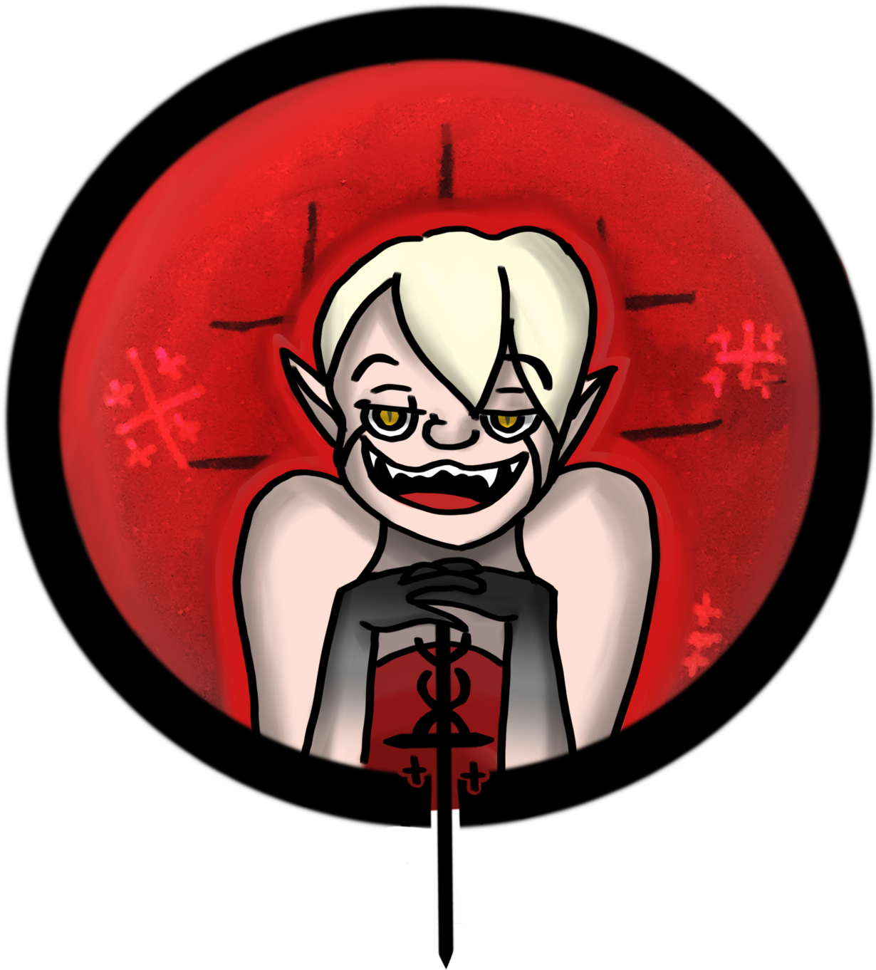 I Made A Team Murder Button Thingy With Murder God - Cartoon (1280x1707)
