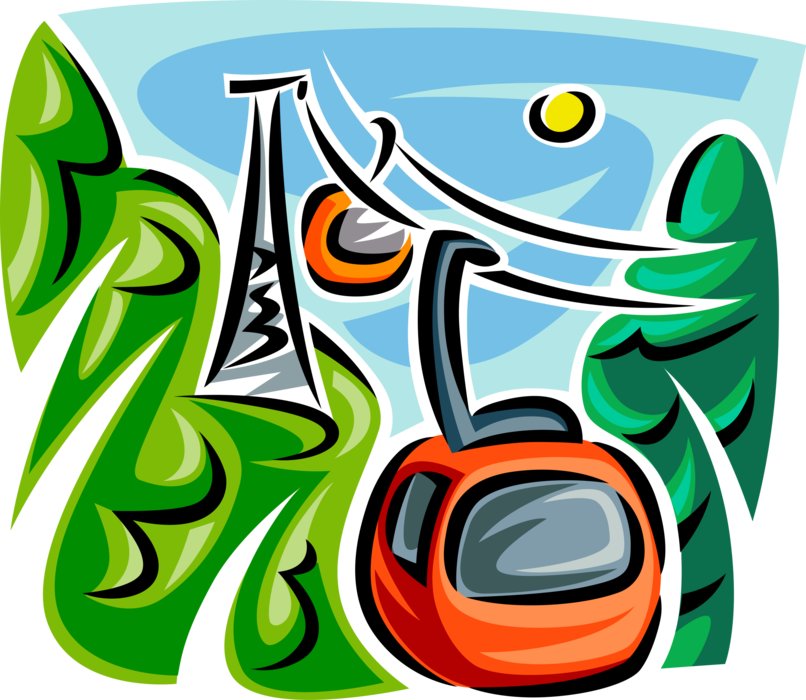 Gondola Or Tram Carries Skiers Vector Image Ⓒ - Graphic Design (806x700)