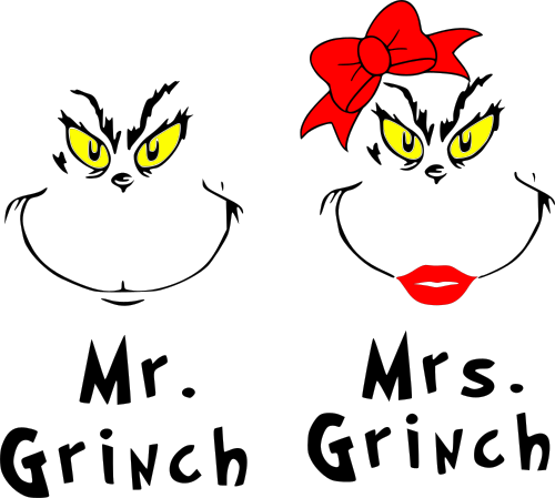 Movies, Personal Use, Mr And Mrs Grinch, - Mr And Mrs Grinch (500x449)