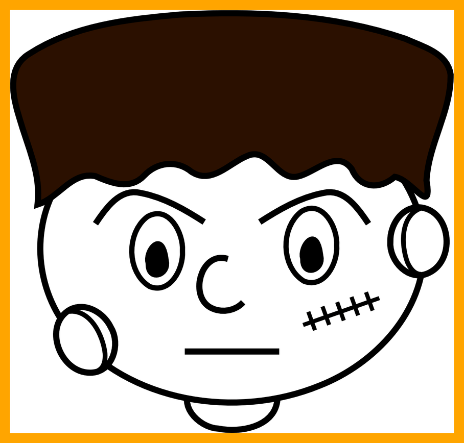 Frankenstein Clipart Frankenstein Wife - Small Black And White Halloween Clipart (908x868)