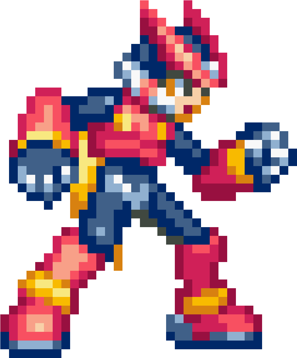 Megaman Zero Transparent Transparent Background - Pixel Art Mega Man Zero (953x1149)